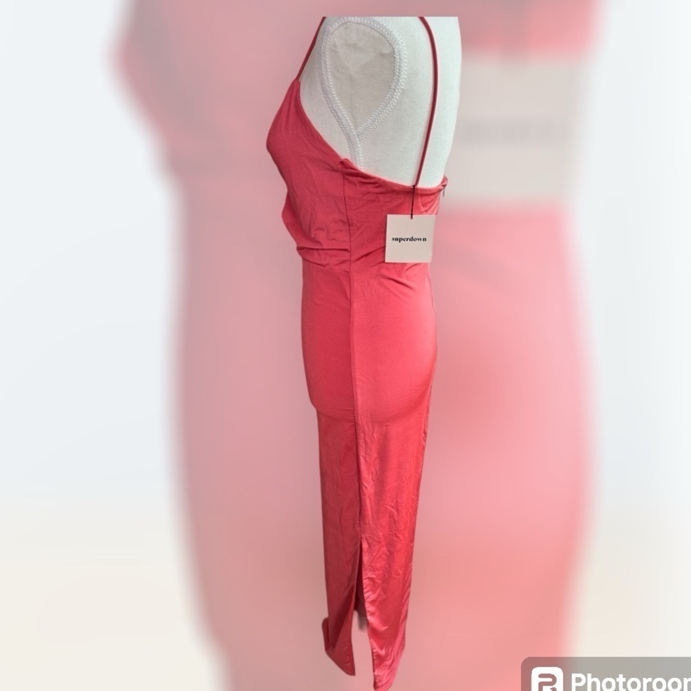 NWT superdown Felly Twist Maxi Dress Coral S Keyhole Summer Beach Chic - Picture 5 of 11